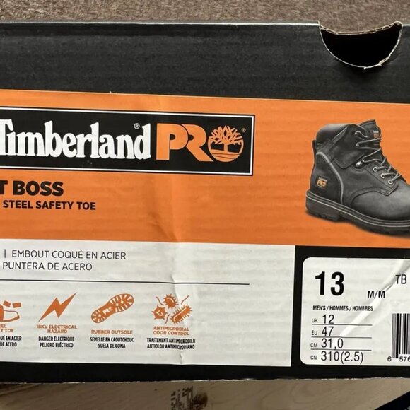 Timberland Pro Mens 6” Pit Boss Work Boots Steel Toe Black Size 13 M main image 4